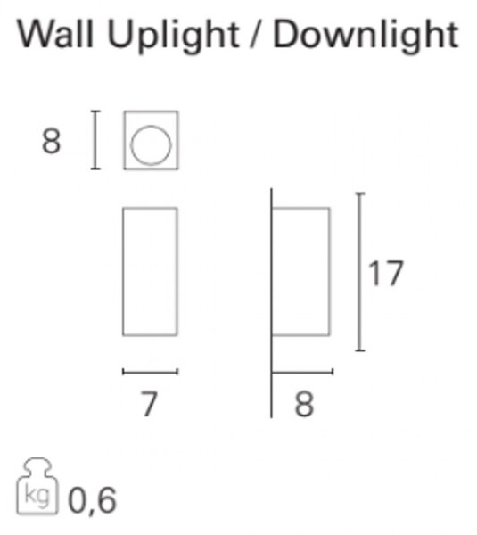 Applique classico pan international mark est01028 gu10 led biemissione lampada parete - Pan International