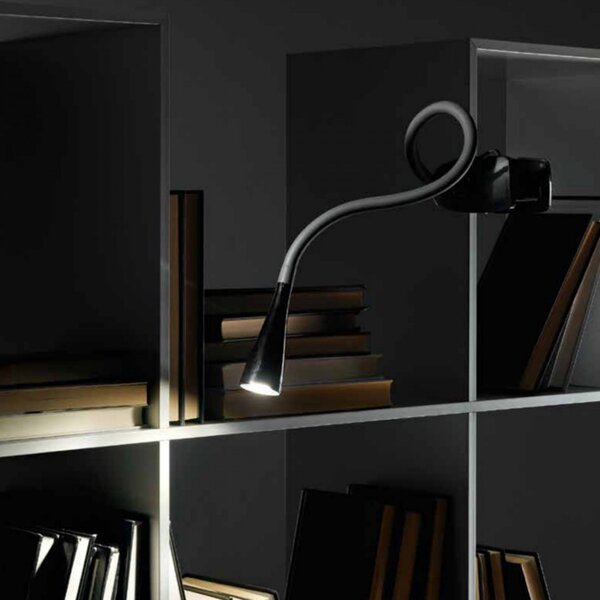 Applique pinza moderno perenz clip snake 5913 n led lampada parete tavolo flessibile - Perenz