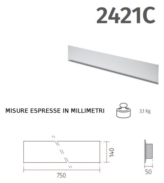 Applique gesso 9010 isa 2421c 3045 led lampada parete moderna - Belfiore - 9010