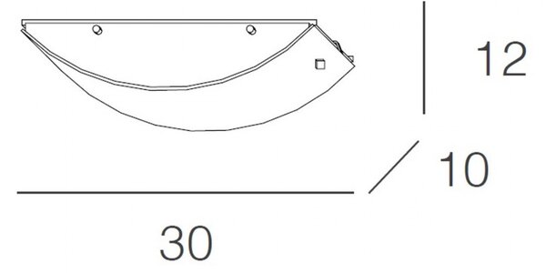 Applique moderno top light linear mad 1075 a30 e27 led vetro lampada parete soffitto - Top Light
