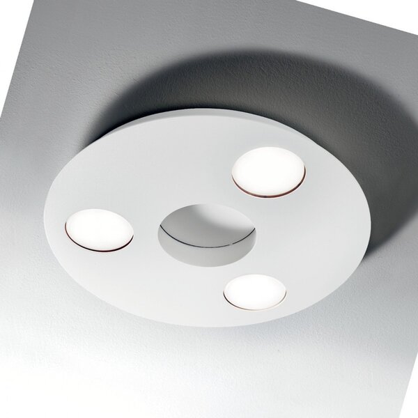 Plafoniera moderna illuminando ufo pl3 gx53 led lampada soffitto metallo bianco sabbia tonda - Illuminando