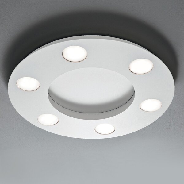 Plafoniera moderna illuminando ufo pl6 gx53 led lampada soffitto metallo bianco sabbia tonda - Illuminando