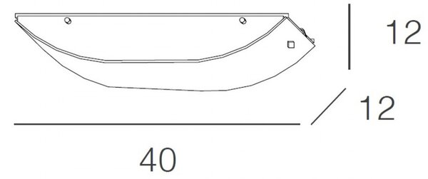 Applique moderno top light linear mad 1075 a40 e27 led vetro lampada parete soffitto - Top Light