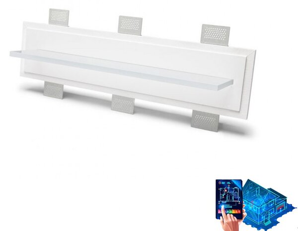 Applique incasso gesso belfiore 9010 glax 2484b.3004 led 24v sistema wireless lampada parete - Belfiore - 9010
