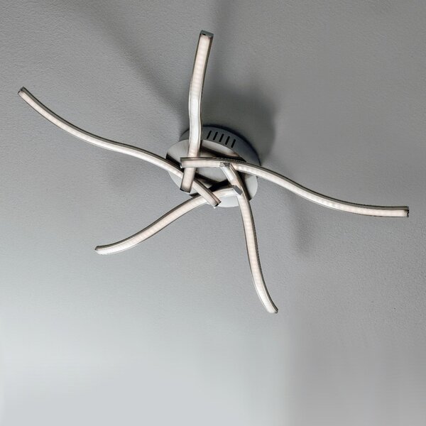 Plafoniera illuminando nebula pl 5 17.5w led 1225lm 30000°k lampada soffitto moderna metallo cromato interno - Illuminando