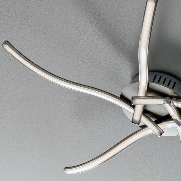 Plafoniera illuminando nebula pl 5 17.5w led 1225lm 30000°k lampada soffitto moderna metallo cromato interno - Illuminando
