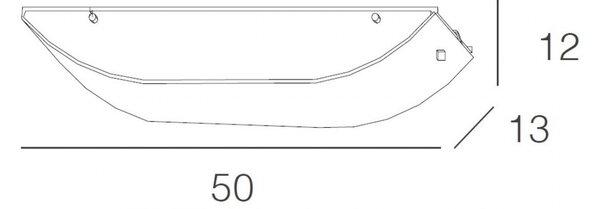 Applique moderno top light linear mad 1075 a50 e27 led vetro lampada parete soffitto - Top Light