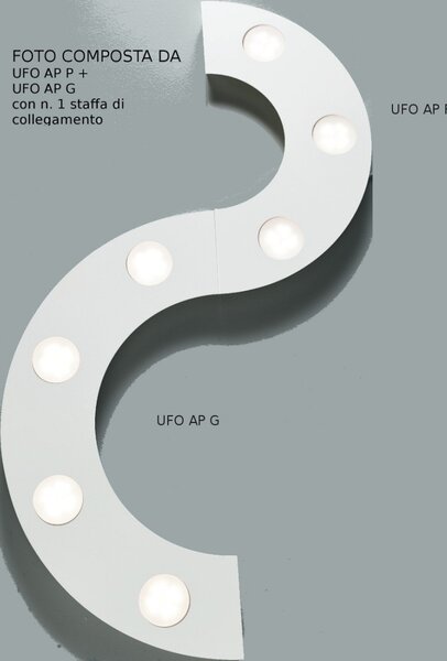 Applique moderno illuminando ufo ap p led gx53 lampada parete soffitto metallo bianco sabbia componibile - Illuminando