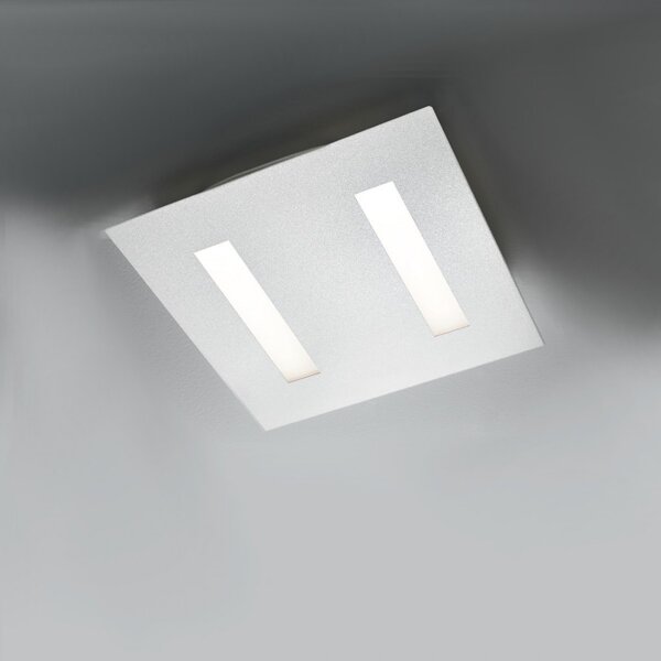 Plafoniera moderna illuminando thor pl p led lampada soffitto metallo bianco quadrata interni 20w 1900lm 3000°k 35x35 - Illuminando