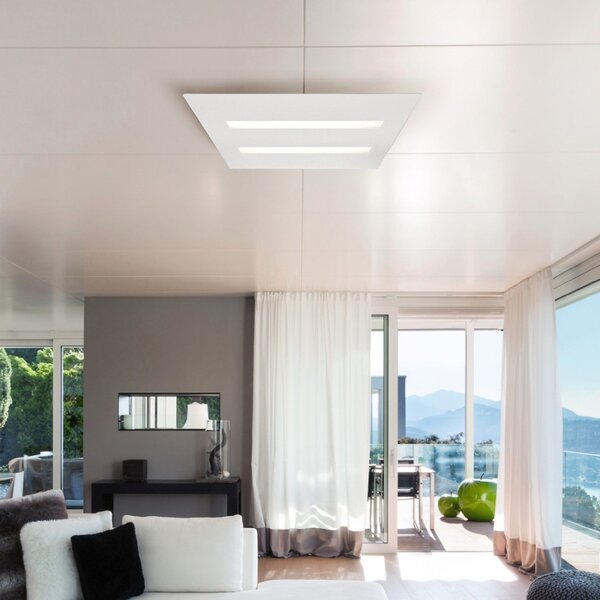 Plafoniera moderna illuminando thor pl g led lampada soffitto metallo bianco quadrata interni 52w 4780lm 3000°k 63x63 - Illuminando