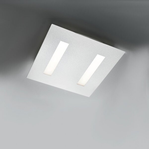 Plafoniera moderna illuminando thor pl p led lampada soffitto metallo bianco quadrata interni 20w 1900lm 3000°k 35x35 - Illuminando