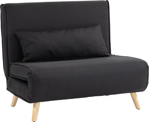 Fortuna Lai Poltrona letto 2 in 1 fino a 350 kg, divano letto con funzione letto, schienale regolabile, cuscini decorativi, effetto lino per soggiorno e camera degli ospiti