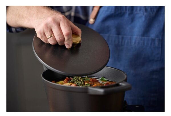 Pentola in ghisa con coperchio incluso adatta all'induzione 3,6 l – Holm