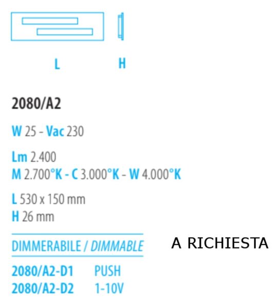 Applique moderno fratelli braga gamma 2080 a2 led metallo metacrilato - Fratelli Braga