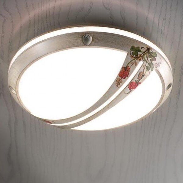 Plafoniera classica ferroluce brindisi a551 pl e27 led alluminio lampada soffitto parete - Ferroluce