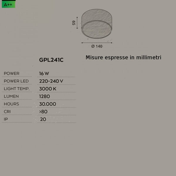 Plafoniera alluminio metacrilato gea led cloe 65 gpl241c led lampada soffitto tonda moderna - Gea Led