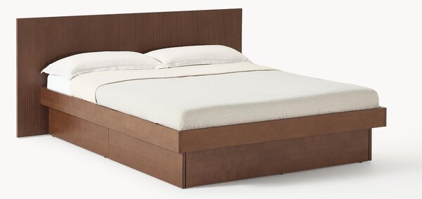 Letto in legno con cassetti e testiera Sato