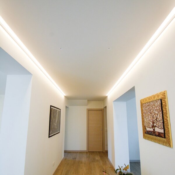 Profilo alumite 9010 belfiore sirio p005b led incasso striscia installazione legno cartongesso 102cm - Belfiore - 9010
