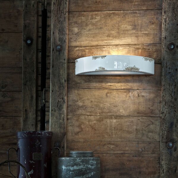 Applique rustico ferroluce retrò vintage c603 r7s led ceramica lampada parete - Retrò
