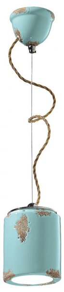 Lampadario rustico ferroluce retrò vintage c984 e27 led ceramica sospensione - Retrò