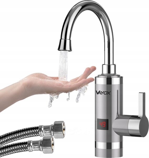 Miscelatore da cucina Vayox scaldabagno istantaneo VA0321 | Display LED | 3000W | 50° | Grigio