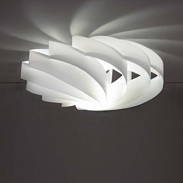 Plafoniera moderna linea zero flat p e27 led polilux bianco lampada soffitto - Linea Zero