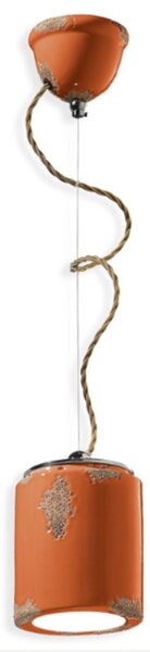 Lampadario rustico ferroluce retrò vintage c984 e27 led ceramica sospensione - Retrò