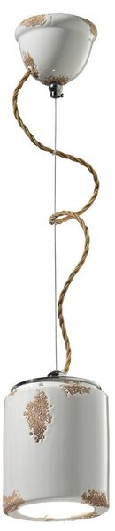 Lampadario rustico ferroluce retrò vintage c984 e27 led ceramica sospensione - Retrò