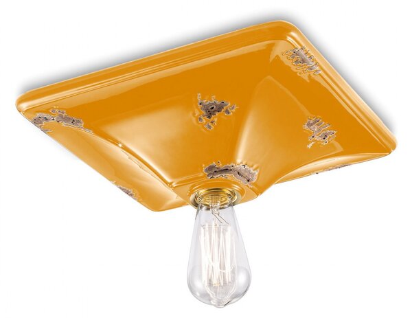 Plafoniera rustica ferroluce retrò vintage c136 e27 led ceramica lampada soffitto - Retrò