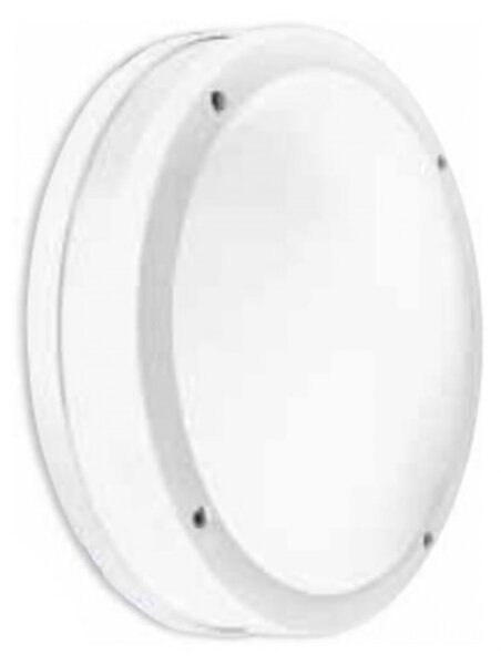 Applique gea led ura r ges293 led ip54 lampada parete soffitto moderna bianco grigio tonda e27 - Gea Led