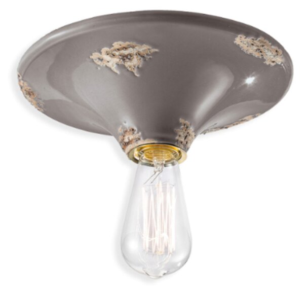 Plafoniera rustica ferroluce retrò vintage c134 e27 led ceramica lampada soffitto - Retrò