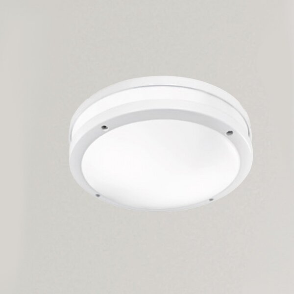 Applique gea led ura r ges293 led ip54 lampada parete soffitto moderna bianco grigio tonda e27 - Gea Led