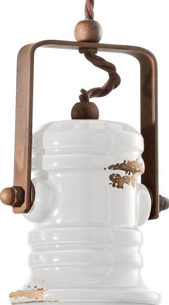 Lampadario rustico ferroluce retrò industrial c1691 e27 led ceramica sospensione - Retrò