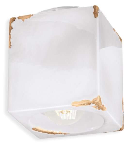 Plafoniera rustica ferroluce retrò vintage c987 e27 led ceramica lampada soffitto - Retrò