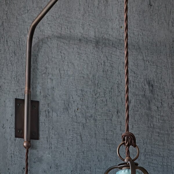 Applique rustico ferroluce retrò country c1447 e27 led ceramica braccio orientabile - Retrò