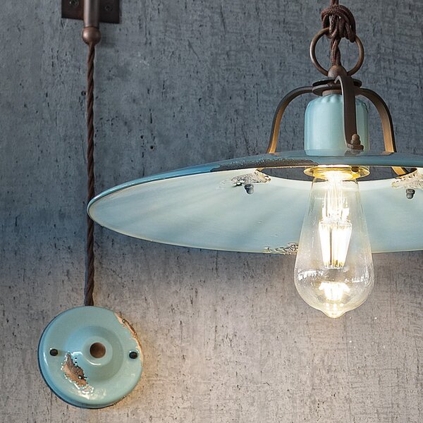 Applique rustico ferroluce retrò country c1447 e27 led ceramica braccio orientabile - Retrò