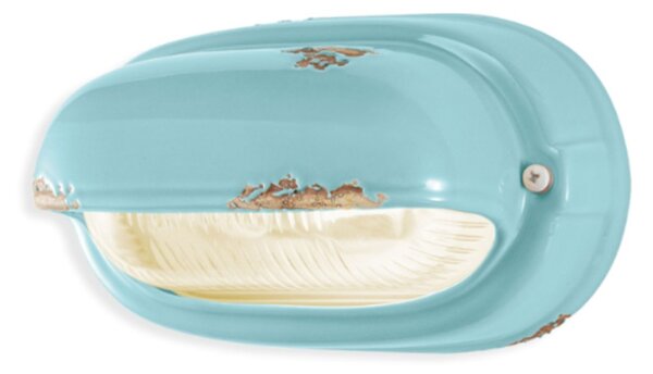 Applique rustico ferroluce retrò vintage c291 e27 led ceramica lampada parete - Retrò