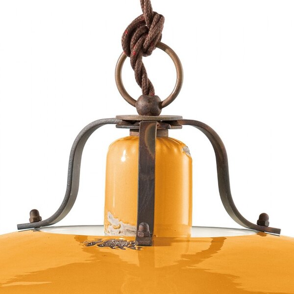 Lampadario rustico ferroluce retrò country c1446 e27 led ceramica saliscendi - Retrò