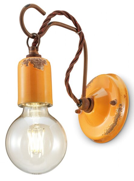 Applique rustica ferroluce retrò vintage c665 e27 led ceramica lampada parete - Retrò