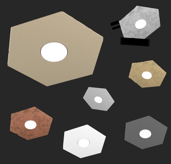 Applique moderno top light hexagon 1142 1l gx53 led metallo lampada parete soffitto - Top Light