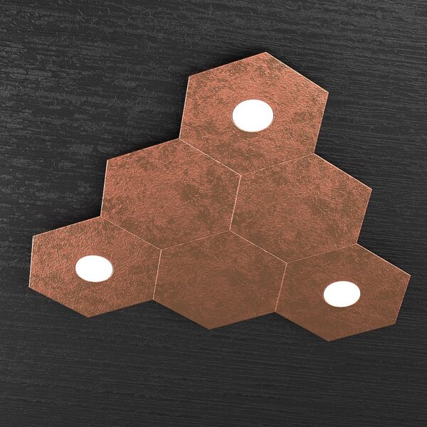 Plafoniera moderna top light hexagon 1142 3l3d a3 gx53 led metallo lampada parete soffitto - Top Light