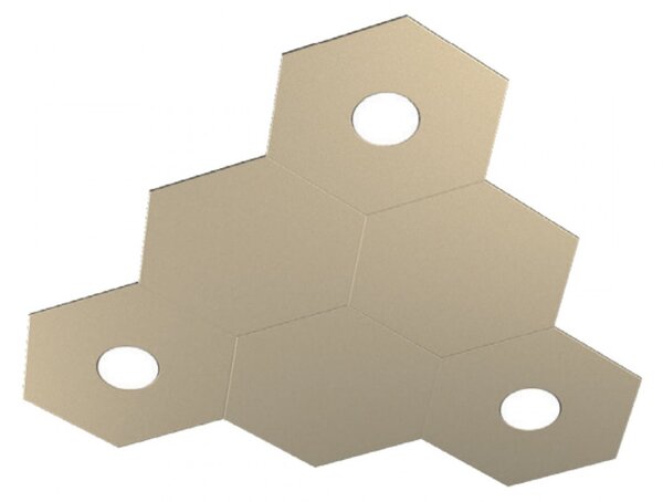 Plafoniera moderna top light hexagon 1142 3l3d a3 gx53 led metallo lampada parete soffitto - Top Light