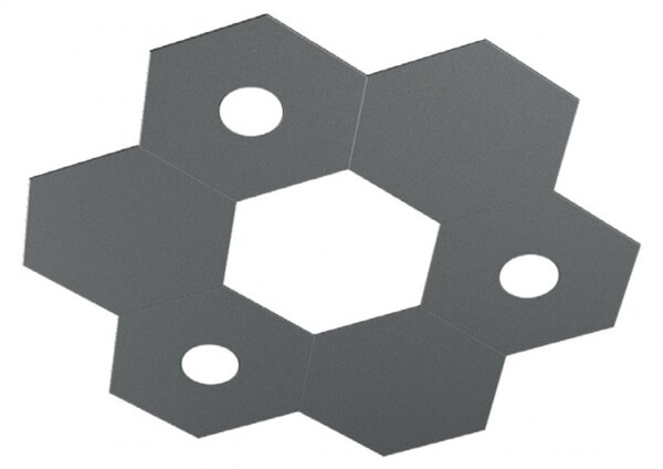 Plafoniera moderna top light hexagon 1142 3l3d a2 gx53 led metallo lampada parete soffitto - Top Light