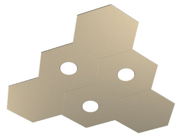 Plafoniera moderna top light hexagon 1142 3l3d a4 gx53 led metallo lampada parete soffitto - Top Light