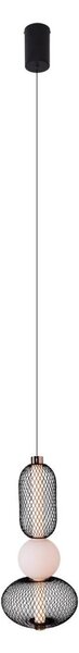 MAXLIGHT P0591 - Lampadario LED a sospensione con filo BORA LED/10W/230V diametro 22 cm bianco/nero