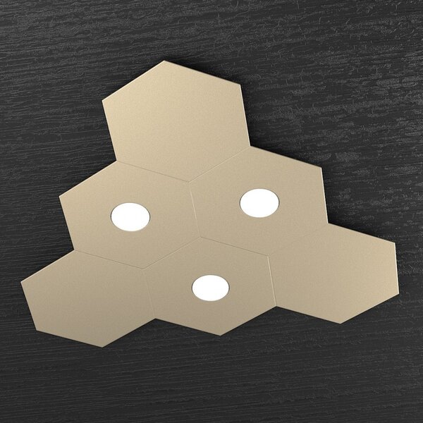 Plafoniera moderna top light hexagon 1142 3l3d a4 gx53 led metallo lampada parete soffitto - Top Light