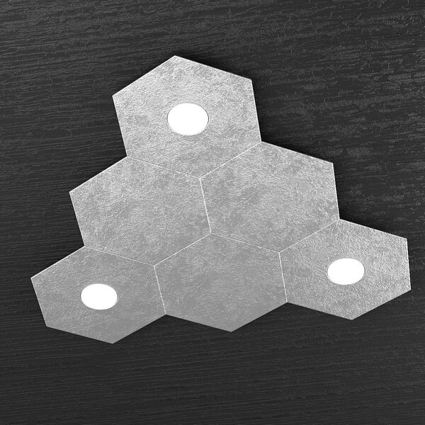 Plafoniera moderna top light hexagon 1142 3l3d a3 gx53 led metallo lampada parete soffitto - Top Light