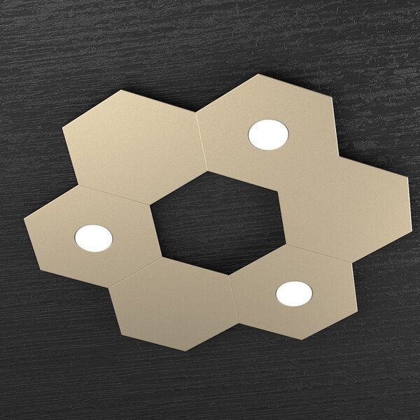 Plafoniera moderna top light hexagon 1142 3l3d a2 gx53 led metallo lampada parete soffitto - Top Light