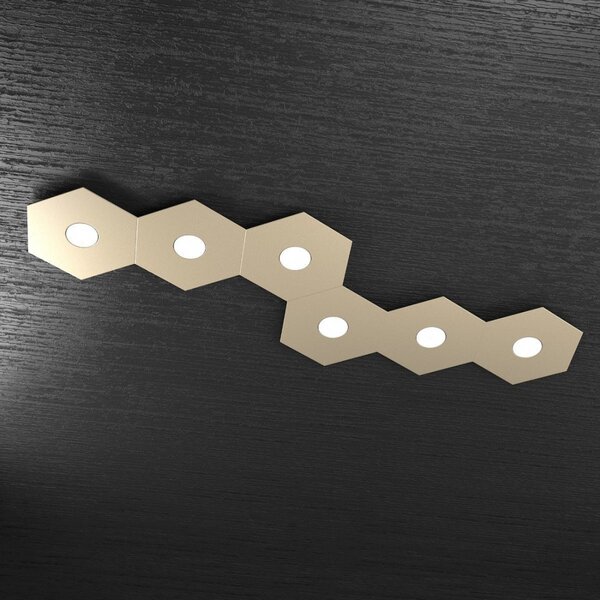 Plafoniera moderna top light hexagon 1142 6l a8 gx53 led metallo lampada parete soffitto - Top Light
