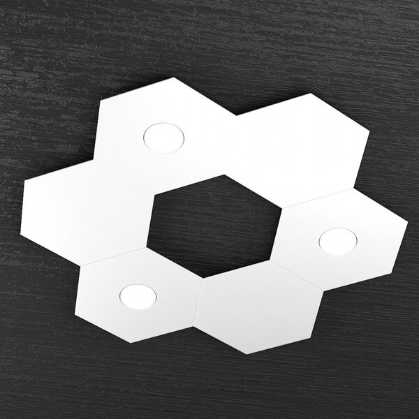 Plafoniera moderna top light hexagon 1142 3l3d a2 gx53 led metallo lampada parete soffitto - Top Light